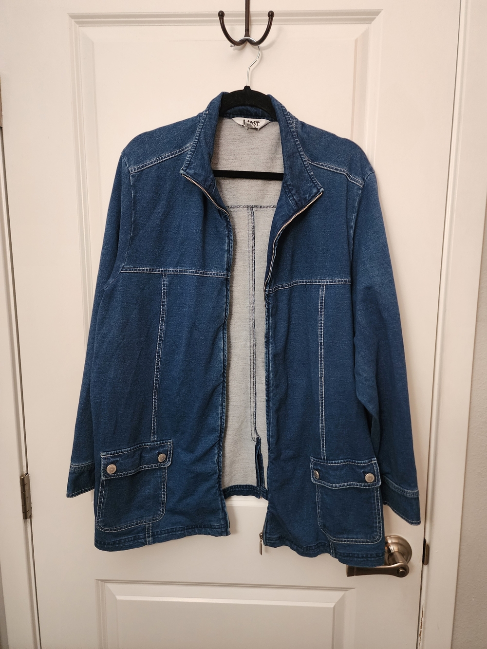 Womens Denim Knit Jacket Size 2X - Picture 3 of 5